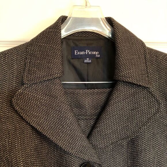 Evan Picone Suit Blazer & Skirt Brown Tweed Size 10 - Picture 6 of 12